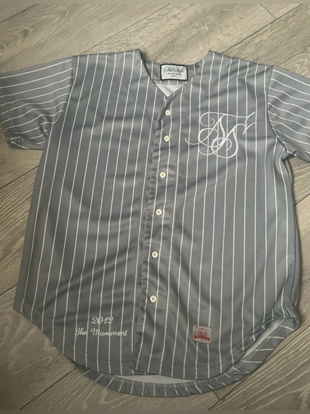 Siksilk Mens Gray Striped Jersey